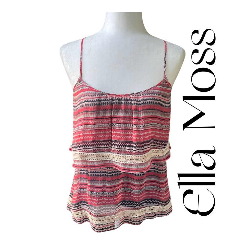 Ella Moss Tiered Bohemian Silk Tank Top